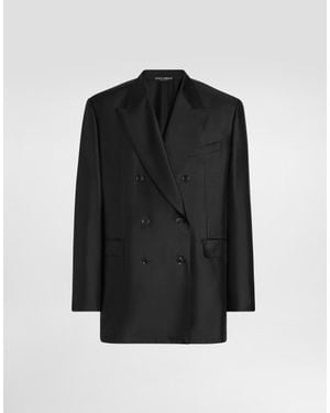 Dolce & Gabbana Sicilia Light Double-Breasted Silk Twill Jacket - Black