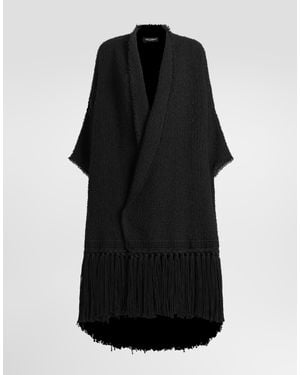 Dolce & Gabbana Capa Abrigo En Bouclé - Negro