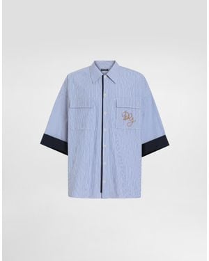 Dolce & Gabbana Striped Cotton Shirt - Blue