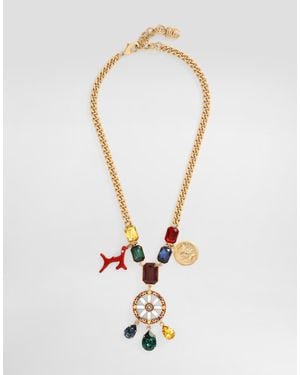 Dolce & Gabbana Carretto Wheel Necklace - White