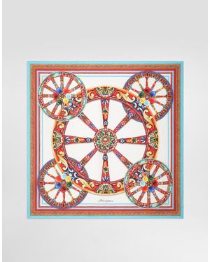 Dolce & Gabbana 70X70 Carretto-Print Silk Twill Scarf - Multicolour