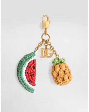 Dolce & Gabbana Llavero En Metal Con Charms - Metálico