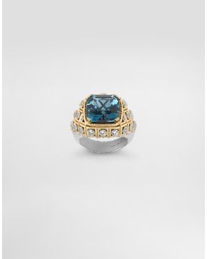 Dolce & Gabbana Eleganza Ring 18-Carat And, Topazes, And Sapphires - Blue