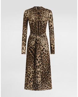 Dolce & Gabbana Leo- Viscose Jersey Dress - Natural