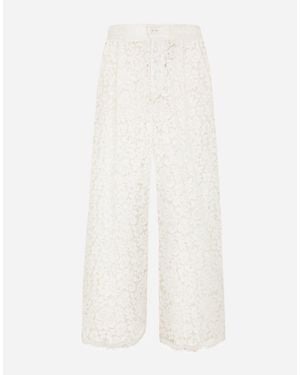 Dolce & Gabbana Tailored Lace Trousers - White