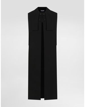 Dolce & Gabbana Wool Crêpe Cape - Black