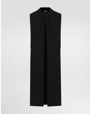 Dolce & Gabbana Wool Crêpe Cape - Black