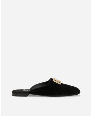 Dolce & Gabbana Zueco De Terciopelo - Blanco