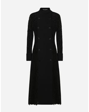 Dolce & Gabbana Cordonetto Lace-Wool Crepe Coat - Black