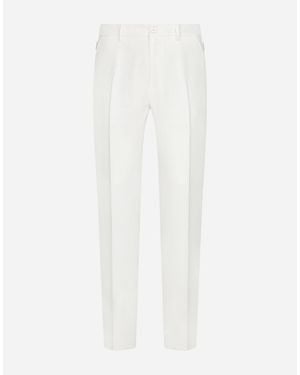 Dolce & Gabbana Linen Trousers - White