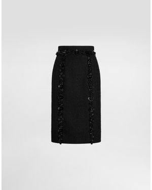 Dolce & Gabbana Stretch Mat Sheath Skirt - Black