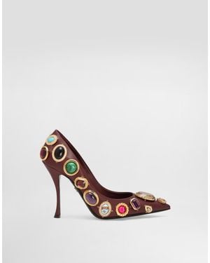 Dolce & Gabbana Court Shoes With Stone Embroidery - Multicolour