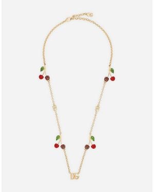 Dolce & Gabbana ネックレス Dgロゴ＆チェリー - ホワイト