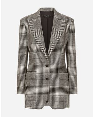 Dolce & Gabbana Glen Plaid Blazer - Grey