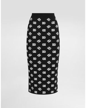スカート DG2669 STRETCH VISCOSE KNIT MINI SKIRT WITH DG LOGO Short stretch viscose knit skirt with DG logo in Black for