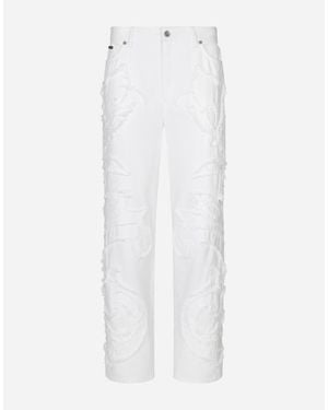 Dolce & Gabbana Jeans With Stitching - White