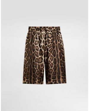 Dolce & Gabbana Leopard- Silk Shorts - Multicolour
