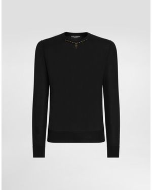メンズ Dolce & Gabbana Vネック カシミアセーター ブラック | Lyst