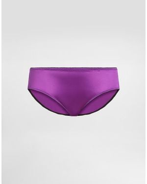 Dolce & Gabbana Stretch Satin Briefs - Purple