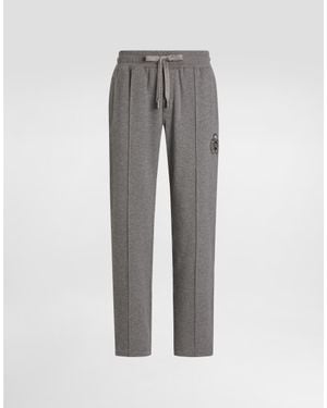 Dolce & Gabbana Jersey Joggers With Patch - Grau
