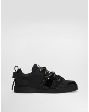 Dolce & Gabbana Sports Shoes With Printed Logo - Black