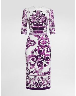 Dolce & Gabbana Dress With "Majolica" Print - Purple