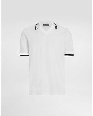 Dolce & Gabbana Piqué Polo Shirt - White