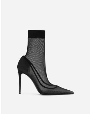 Dolce & Gabbana Tulle Boots - Black