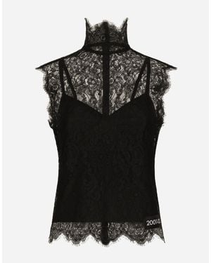 Dolce & Gabbana トップス ノースリーブ レース：レディース - ブラック