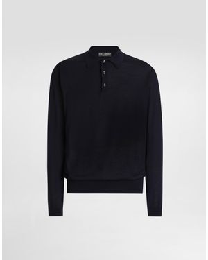 Dolce & Gabbana Cashmere Polo Shirt - Blue