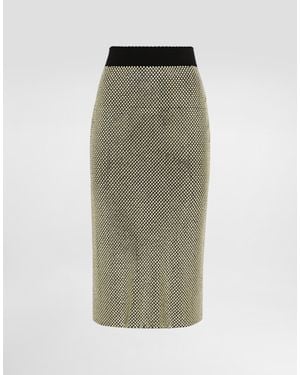 Dolce & Gabbana Midi-Schlauchrock Aus Crystal Mesh - Grün