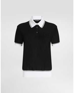 Dolce & Gabbana Piqué Polo Shirt With Embroidery - Black