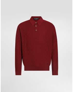 Dolce & Gabbana Micro-Dot Stitch Polo Shirt - Red