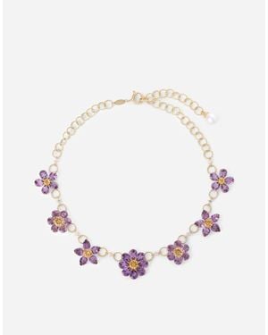 Dolce & Gabbana Spring Necklace 18 Carat, Amethysts, Citrines And Sapphires - Neutro