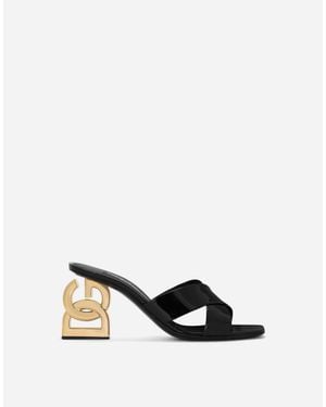 Dolce & Gabbana Patent Leather 3.5 Mules - Natural