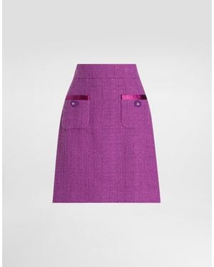 Dolce & Gabbana Tweed Mini Skirt - Purple