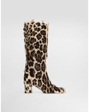 Dolce & Gabbana Leo Kid Leather Boots - White