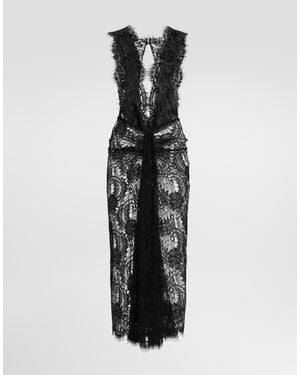 Dolce & Gabbana Vestido En Encaje - Negro