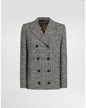 Dolce & Gabbana Short Double-Breasted Coat - Gray