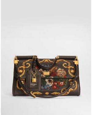 Dolce & Gabbana Medium My Sicily Handbag With Fine Stitch Embroidery - Multicolor