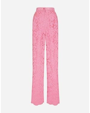 Dolce & Gabbana Floral Lace Pants - Pink