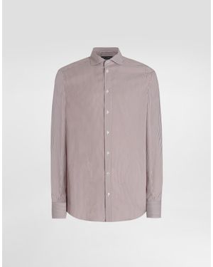 Dolce & Gabbana Striped Cotton Martini Shirt - Purple