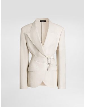 Dolce & Gabbana Single-Breasted Taormina Jacket - Natural