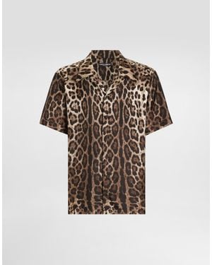 Dolce & Gabbana Silk Shirt With Leopard - Multicolour
