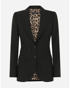 Dolce & Gabbana Single-Breasted Woollen Turlington Blazer - Black