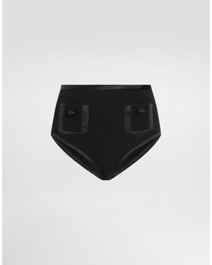 Dolce & Gabbana Woollen High-Waisted Knickers - Black