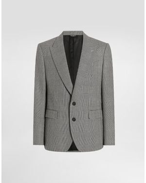 Dolce & Gabbana Glen Plaid Single-Breasted Sicilia Light Jacket - Grau