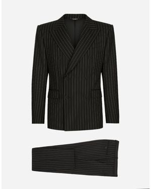 メンズ Dolce & Gabbana ストライプ モノグラム スーツ ブラック | Lyst