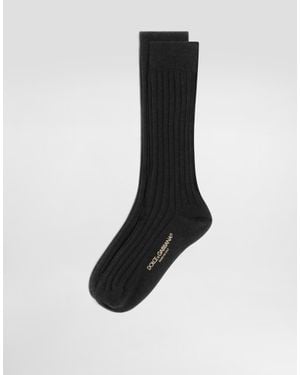 Dolce & Gabbana Ribbedwool Socks - Black