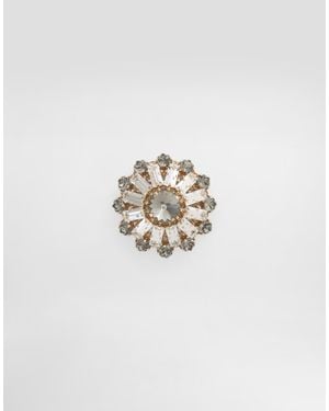Dolce & Gabbana Brosche Mit Strass - Weiß